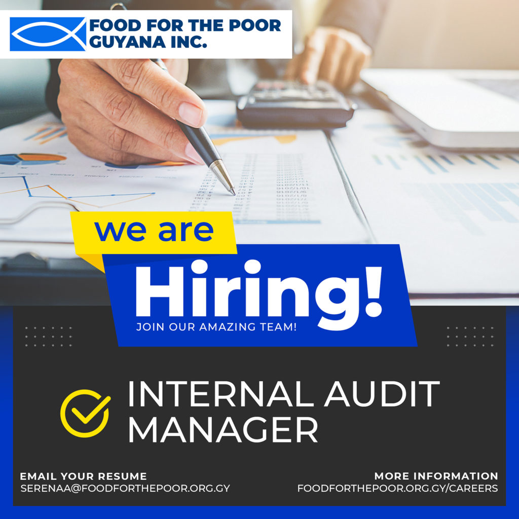 Internal Audit Manager Food For The Poor Guyana Inc